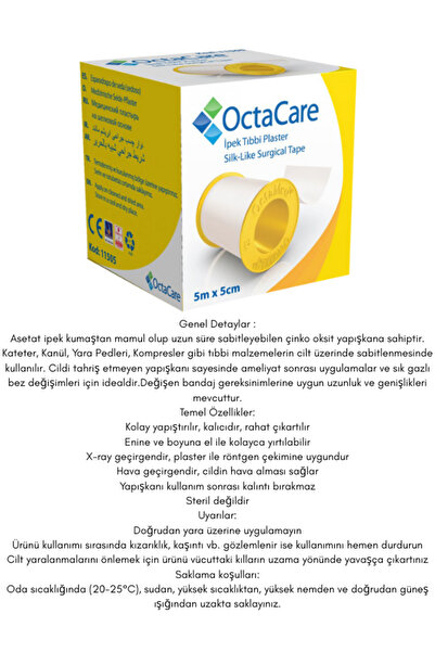 Octacare Octamed Ipek Tıbbi Plaster Set 4 Boy (1,25cm/2,5cm/5cm/10cm) spor/voleybol/baskettbol/futbol