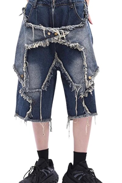 RockMore BAGGY YILDIZ PATCH JEAN ŞORT
