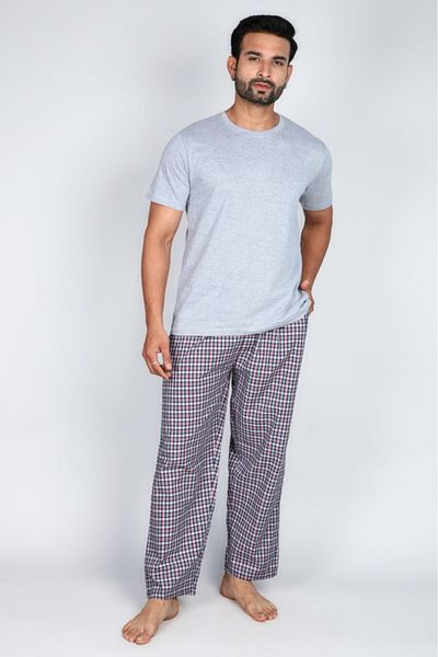 Victor and Jane Mens Premium 2pc Loungewear Set Knit & Woven