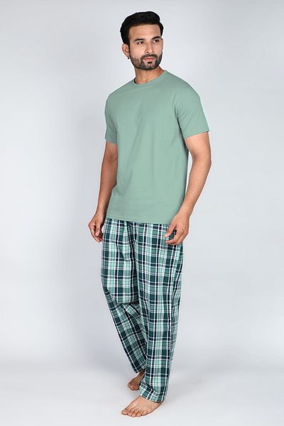 Victor and Jane Mens Premium 2pc Loungewear Set Knit & Woven