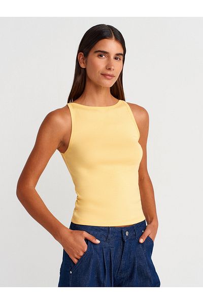 Dilvin 21048 Halter Neck Top-κίτρινο