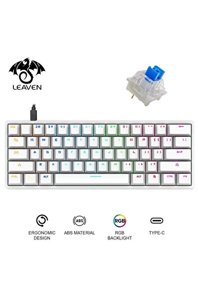 valkyrie Leaven K620 Blue Switch Mekanik Gaming Oyun Klavyesi Rgb 61 Key Mavi Tuş Type-c Klavye Beya