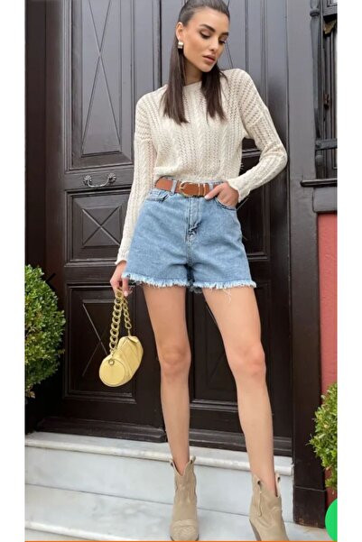 Tommes Butik شرابة قصيرة الدينيم السراويل النسائية