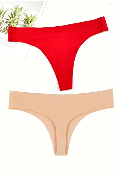 Miss Ariena Kadın Beyaz Pileli Yüksek Bel Comfort Palazzo Pantolon Altı lazer kesim Tanga 2 Adet