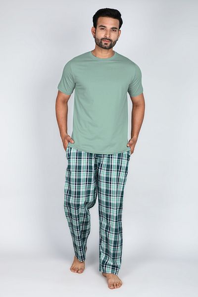 Victor and Jane Mens Premium 2pc Loungewear Set Knit & Woven