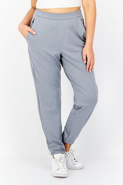 Fourlaps Women Sportswear Fit Plain Track Pants, Grey