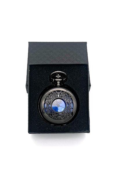 valkyrie Vintage Boxed Midnight Blue Retro Chain Pocket Watch - Gift Clock