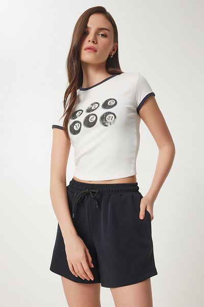 Lovelyİstanbul Pantaloni scurți modal cu buzunare BLACK LUB0097