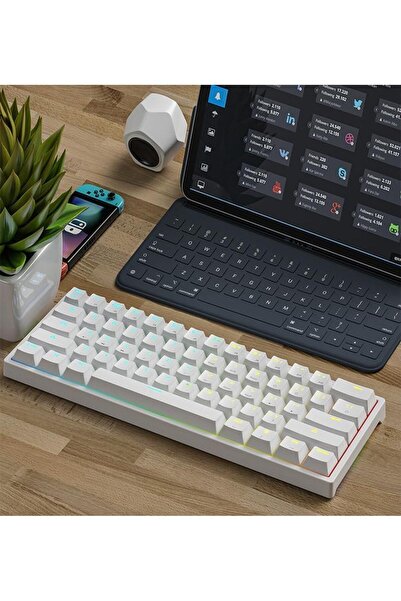 valkyrie Leaven K620 Blue Switch Mekanik Gaming Oyun Klavyesi Rgb 61 Key Mavi Tuş Type-c Klavye Beya