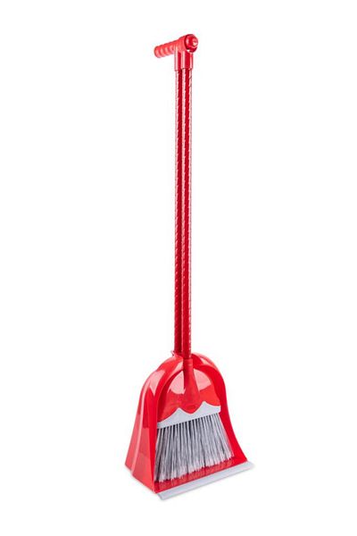 Flosoft Mega Chamber Vacuum Cleaner Dustpan, Screwed Handle Rubber Tip Large Chamber Vacuum Cleaner Dustpan Red