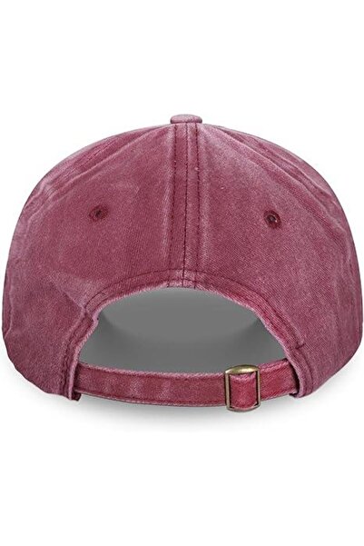 valkyrie Rock Eskitme Trucker Şapka Unisex Metal Tokalı Ayarlanabilir Vintage Kırmızı Siyah