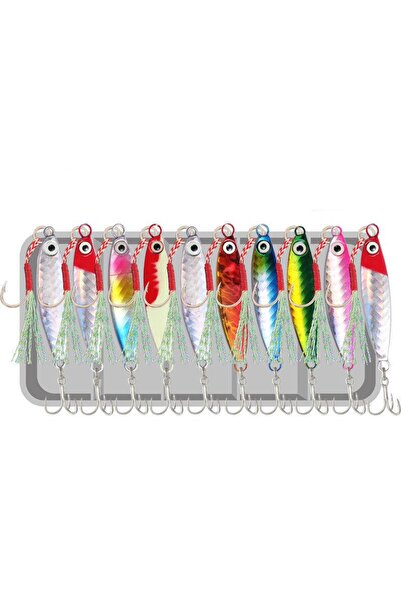 valkyrie 10 Adet 20gr 6cm Kutulu Metal Rapala Jig Seti Balık Olta Yemi Parlak Gerçekçi Zoka