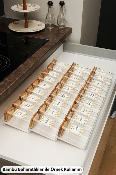 color house 6 Pieces White Color Spice Rack Kitchen Cupboard Organizer - Z305