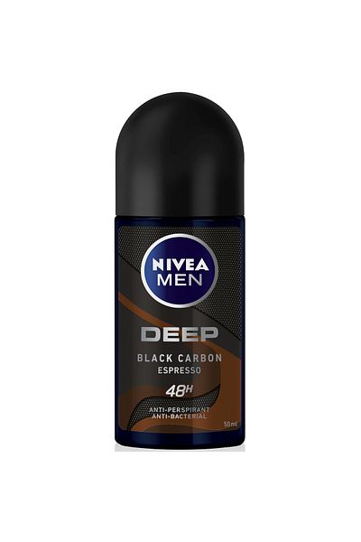 NIVEA مزيل عرق رول أون للرجال برائحة الكربون الأسود العميق 50 مل