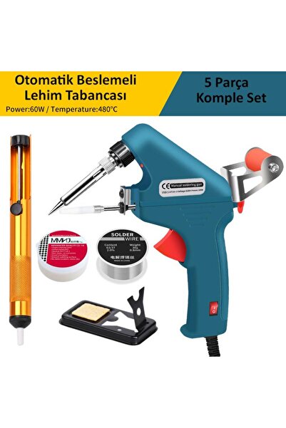 valkyrie 5 Parça Tetikli Otomatik Beslemeli Havya Lehim Tabancası Seti - 60w 480°c Yeni Nesil Serami