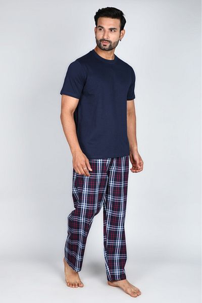 Victor and Jane Mens Premium 2pc Loungewear Set Knit & Woven
