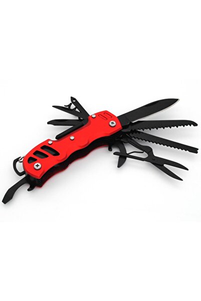 valkyrie Çok Fonksiyonlu Kırmızı Isviçre Kamp Cep Çakısı