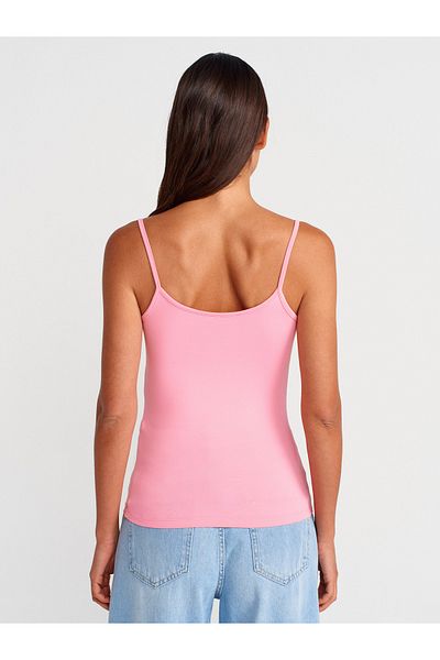 Dilvin 20901 Thin Strap Polyamide Top-Pink