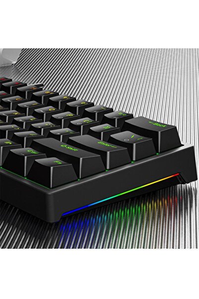 valkyrie Leaven K620 Blue Switch Mekanik Gaming Oyun Klavyesi Rgb 61 Key Mavi Tuş Type-c Klavye Siya