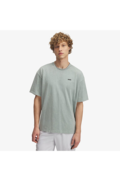 Under Armour Heavyweight Oversized Logo Erkek Gri T-shirt