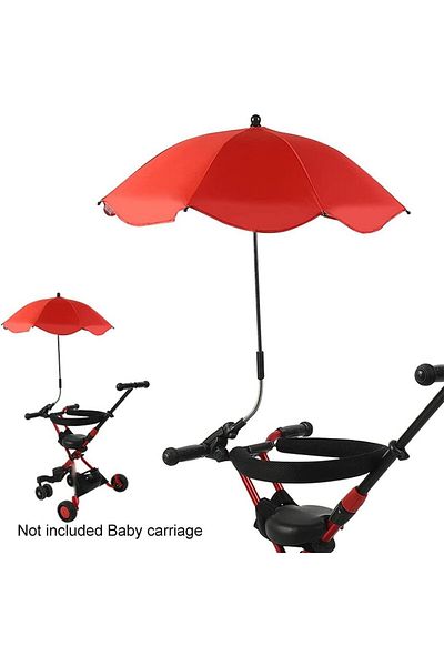 valkyrie Detachable 360 Degree Adjustable 66 cm Umbrella for Baby Stroller - Red