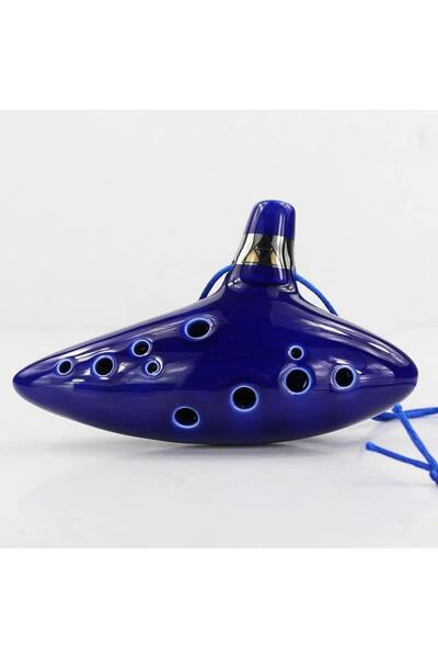 valkyrie Ocarina 12 Delik Ocarina Seramik Alto C Ocarina Flüt Mavi Ocarina Sualtı Müzik Nefesli Enst