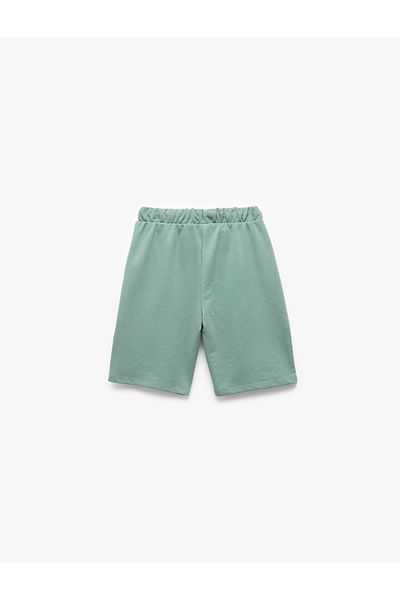 Koton Cotton Side Pocket Basic Shorts with Lace-Up Waist