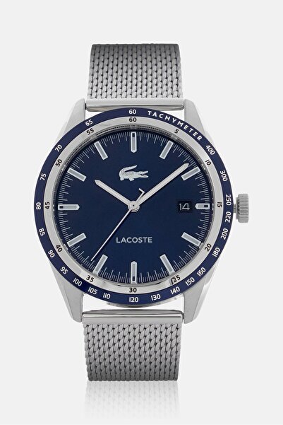 Lacoste ساعة رجالية 2011294 أنالوج من الفولاذ المقاوم للصدأ 40 مم، فضية