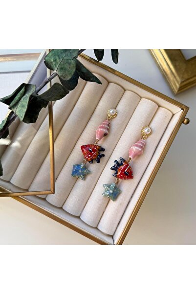 Alice İsstanbul Seramik Balıklı Deniz Yıldızı Küpe