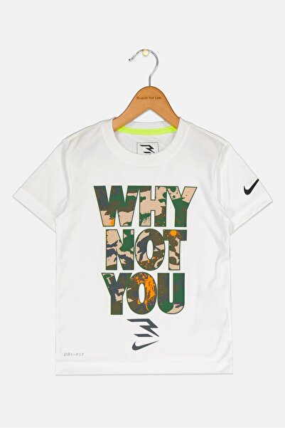 Nike 3Brand by Russell Wilson Kids Boy Sportswear Fit Short Sleeves Outdoor T-Shirt, White