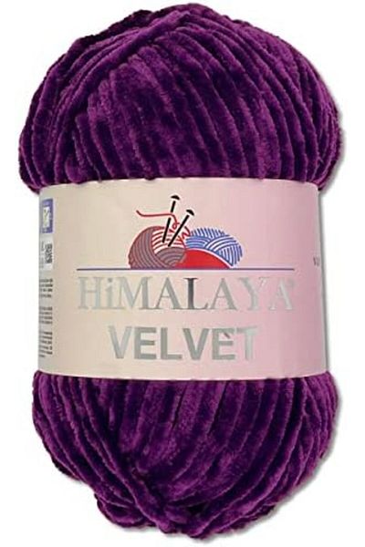Himalaya velvet Dolphin Chenille Yarn 100g - Purple (90028), Fluffy & Shiny for Knitting & Crafts