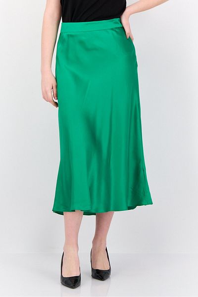 Esprit Women Solid Midi Skirts, Green