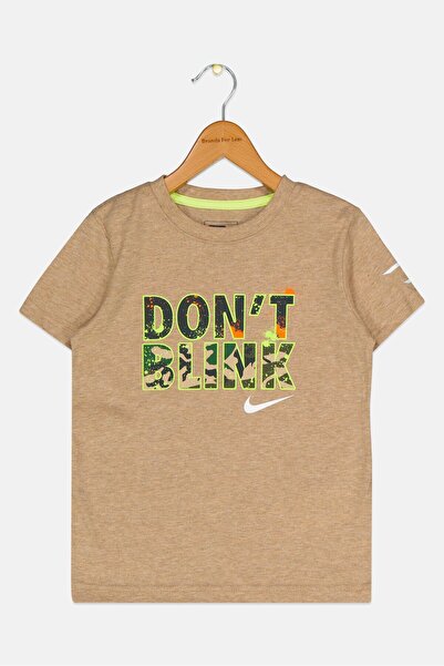 Nike 3Brand by Russell Wilson Kids Boy Short Sleeve Training T-Shirt, Tan