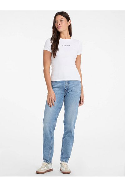 Guess Blugi GJ G06 MOM Blugi albaștri pentru femei W5RA0DD5M4A-GJER