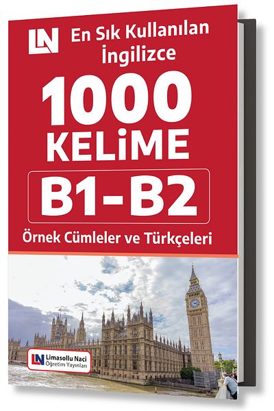 Limasollu Naci Öğretim Yayınları English Vocabulary Book B1-B2 - 1000 Most Frequently Used Words, 2000 Example Sentences and Their Turkish Translations