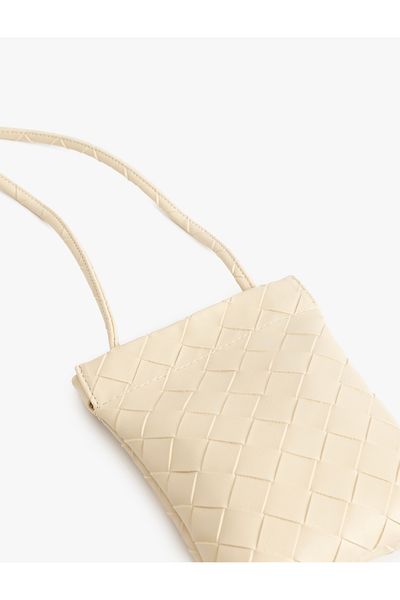 Koton Faux Leather Textured Strap Phone Bag