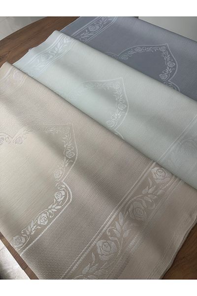 Home Etuval Linen Embroidery Rug Fabric 3 Pieces (Gray, Cream, Cappuccino)