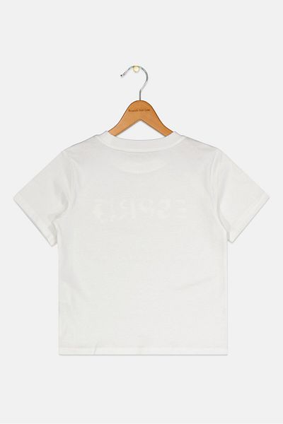 Esprit Kids Girl Short Sleeves Graphic Print T-Shirts, White