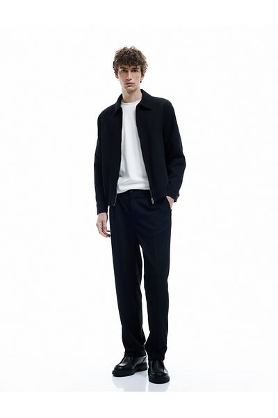 Koton Μακρυμάνικο πουκάμισο γιακά Basic Stamp Jacket