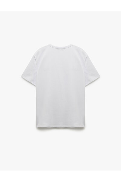 Koton Bisiklet Yaka Baskılı Pamuklu Kısa Kollu Slim Fit Tişört