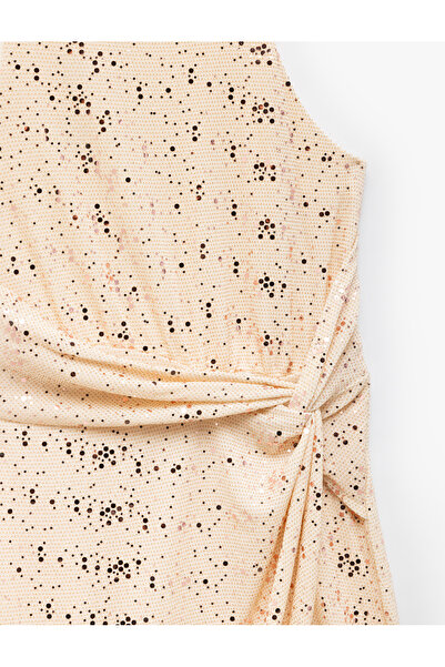 Koton Simli Halter Yaka Kolsuz Bodycon Mini Elbise