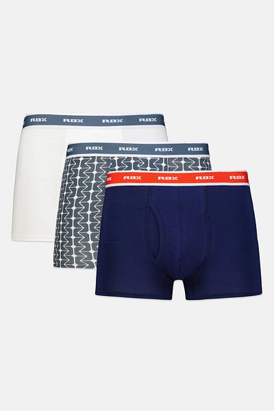 RBX Men 3pcs Brand Logo Boxer Brief, Multicolor