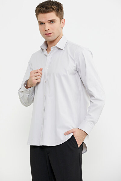 Sementa Бавовняна класична сорочка з довгими рукавами - сіра