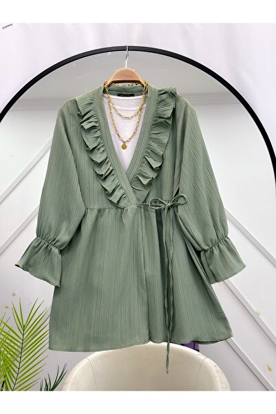 YEDİLALE FIRFIRLI YANDAN BAĞLAMALI SALAŞ TESETTUR TUNİK [içlik hariç]