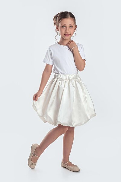 Mnk Baby&Kids Сатинова спідниця для дівчинки M00729 ЕКРУ