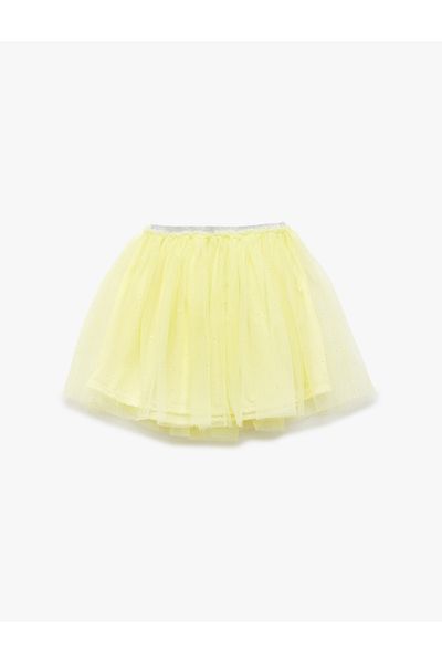 Koton Lined Glitter Tutu Skirt with Elastic Waist Detail