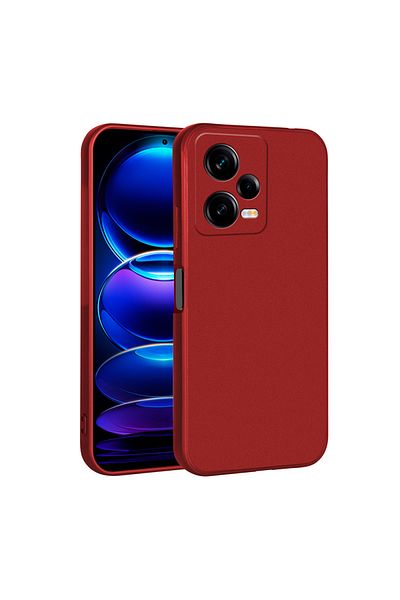 AksesuarAvcısı غطاء حماية سيليكون لهاتف Redmi Note 12 Pro 5G Premier - أحمر