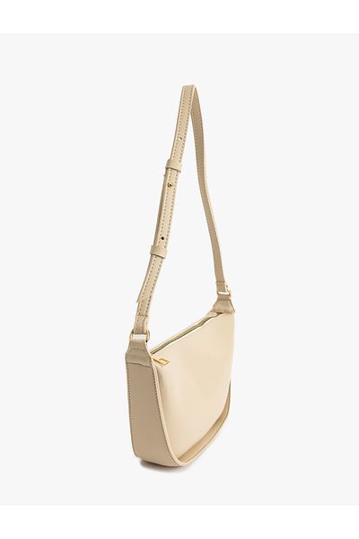 Koton Faux Leather Zippered Asymmetrical Shoulder Bag