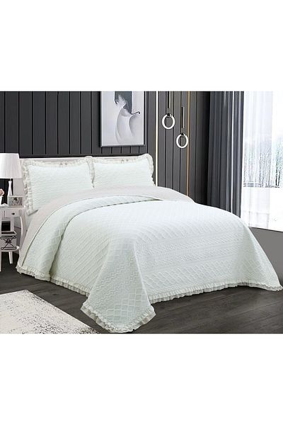 Naturel Collection Single Jacquard Ruffle Bedspread