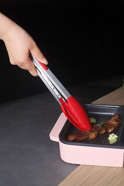 Chavin Red 33 cm Silicone Tongs - Kitchen Supplies - Bbq Salad Bread Steak